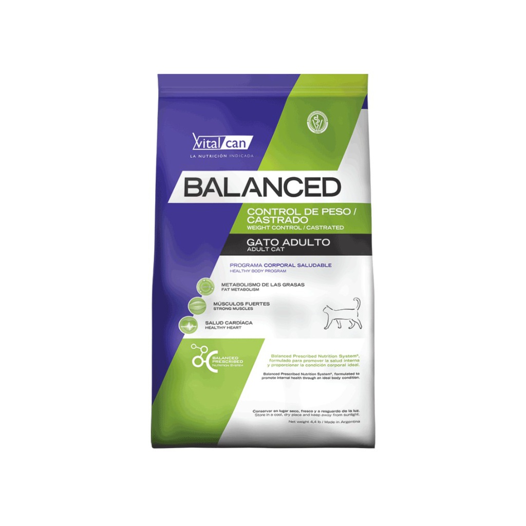 Vital Balanced Cat Ctrl. Peso/Cstrdo. x 7,5 kg.