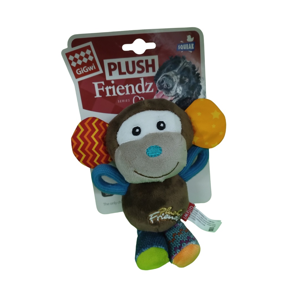 GIGWI MONKEY PLUSH FRIENDZ SQUEAKER (+)