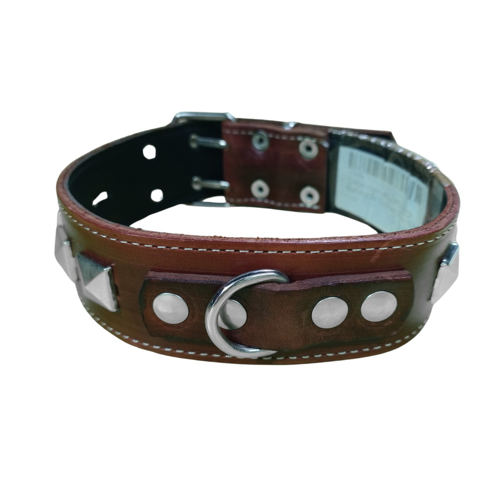 Collar cuero PEERO MED Bulldog Fr. Tachas 50cm (LUR)