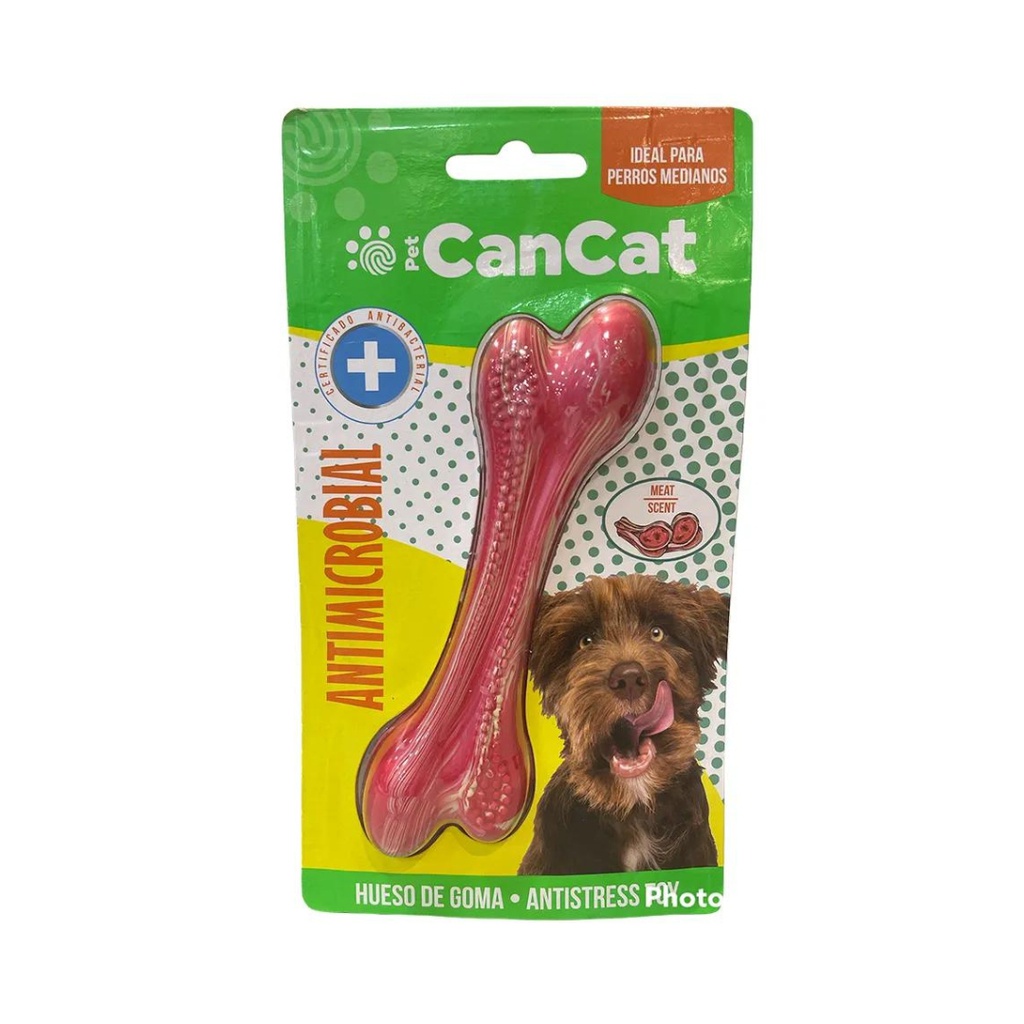 HUESO DE GOMA ANTIMICROBIAL CARNE 14CM (R) 