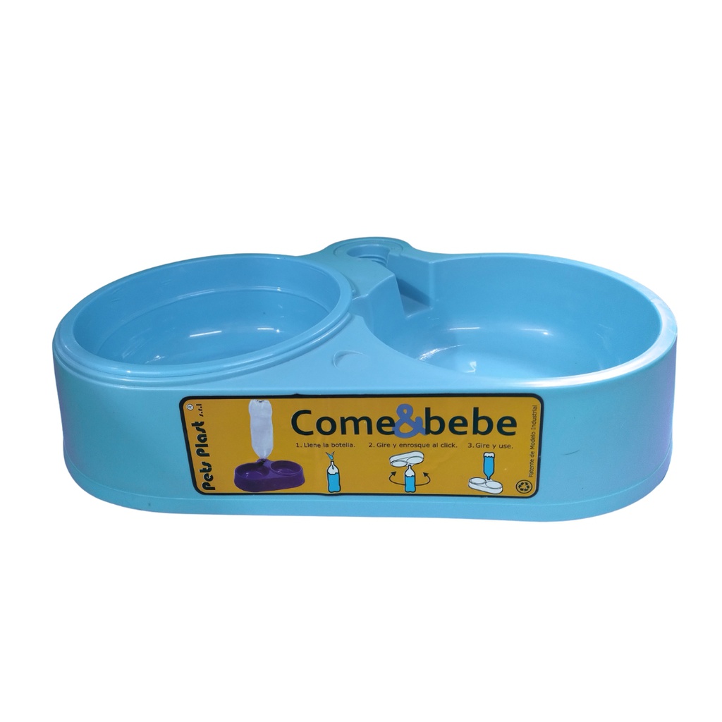 COMEDERO DOBLE C/ROSCA P/BOTELLA PETPLAST (R)