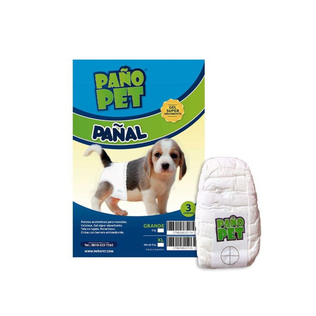 PAÑAL PAÑOPET CHICO HASTA 1KGS X 3 UNID (R)