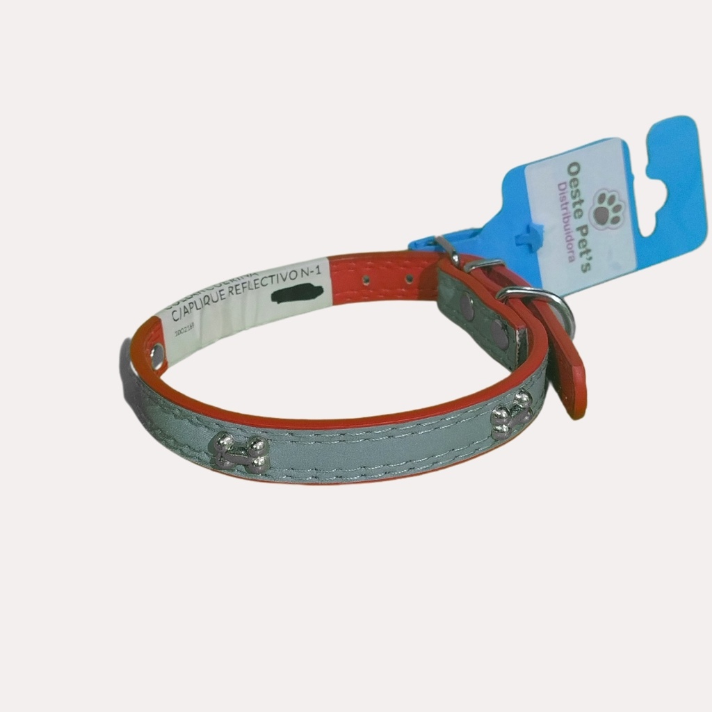 COLLAR CUERINA C/APLIQUE REFLECTIVO N-1 (R)