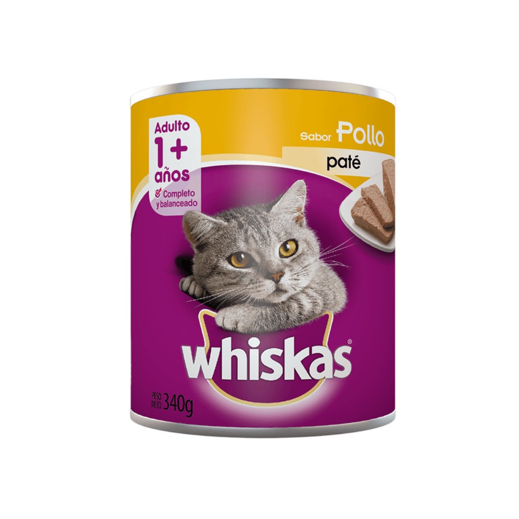 Whiskas Lata Pollo Adu 340g