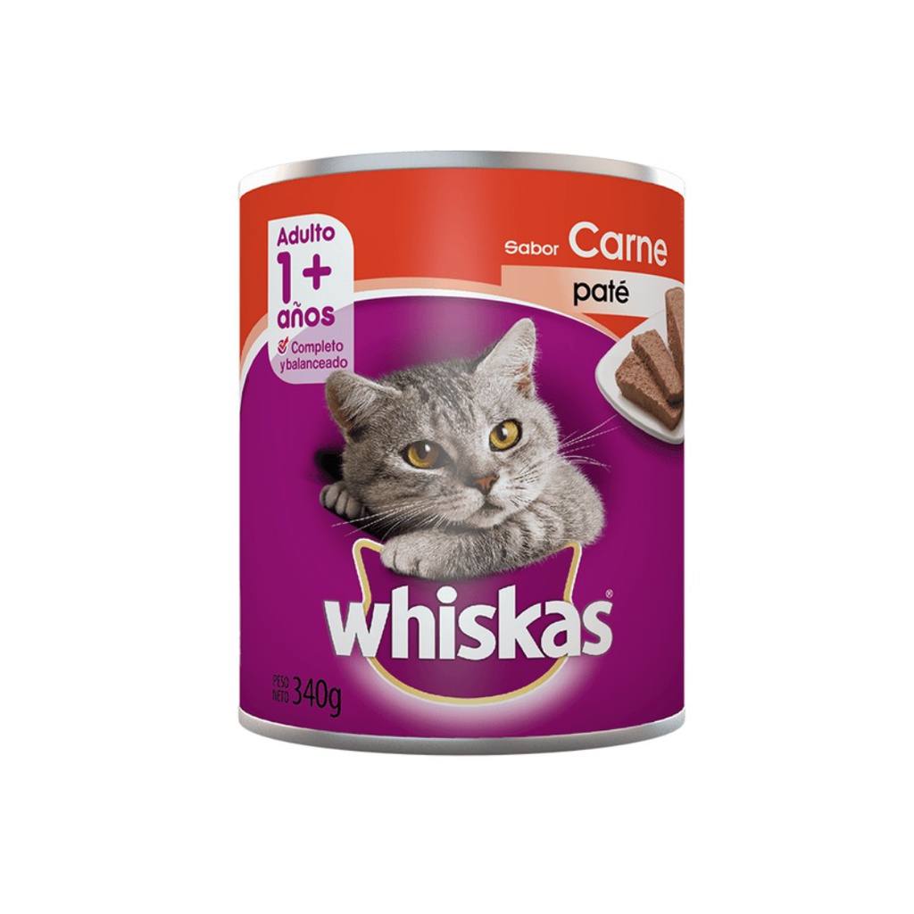 Whiskas Lata Carne Adu 340g