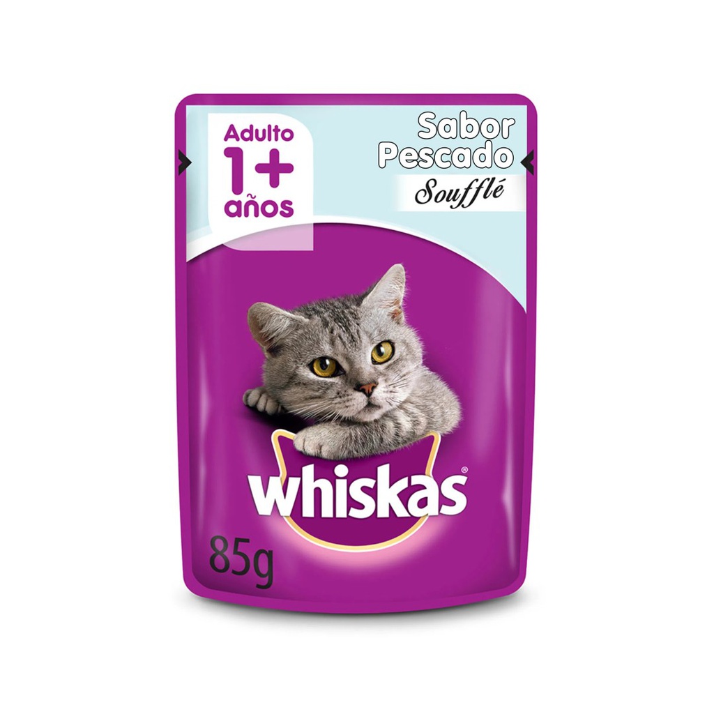 POUCH WHISKAS PESCADO SOUFFLE 2x12x85G