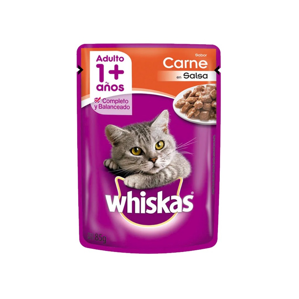 POUCH WHISKAS ADUL CARNE SALSA 2x12x85G