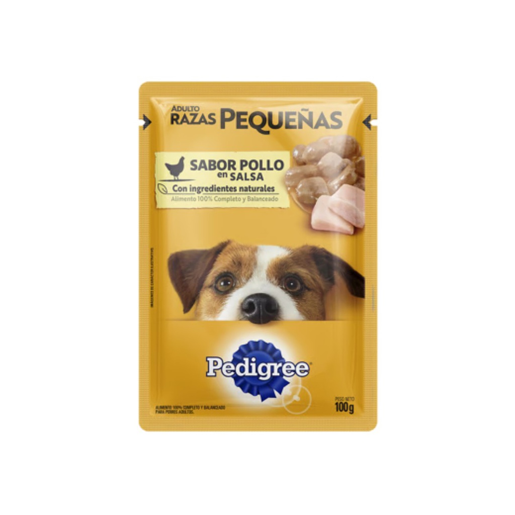 POUCH Pedigree Adulto Razas Pequeñas Pollo2x12x100G