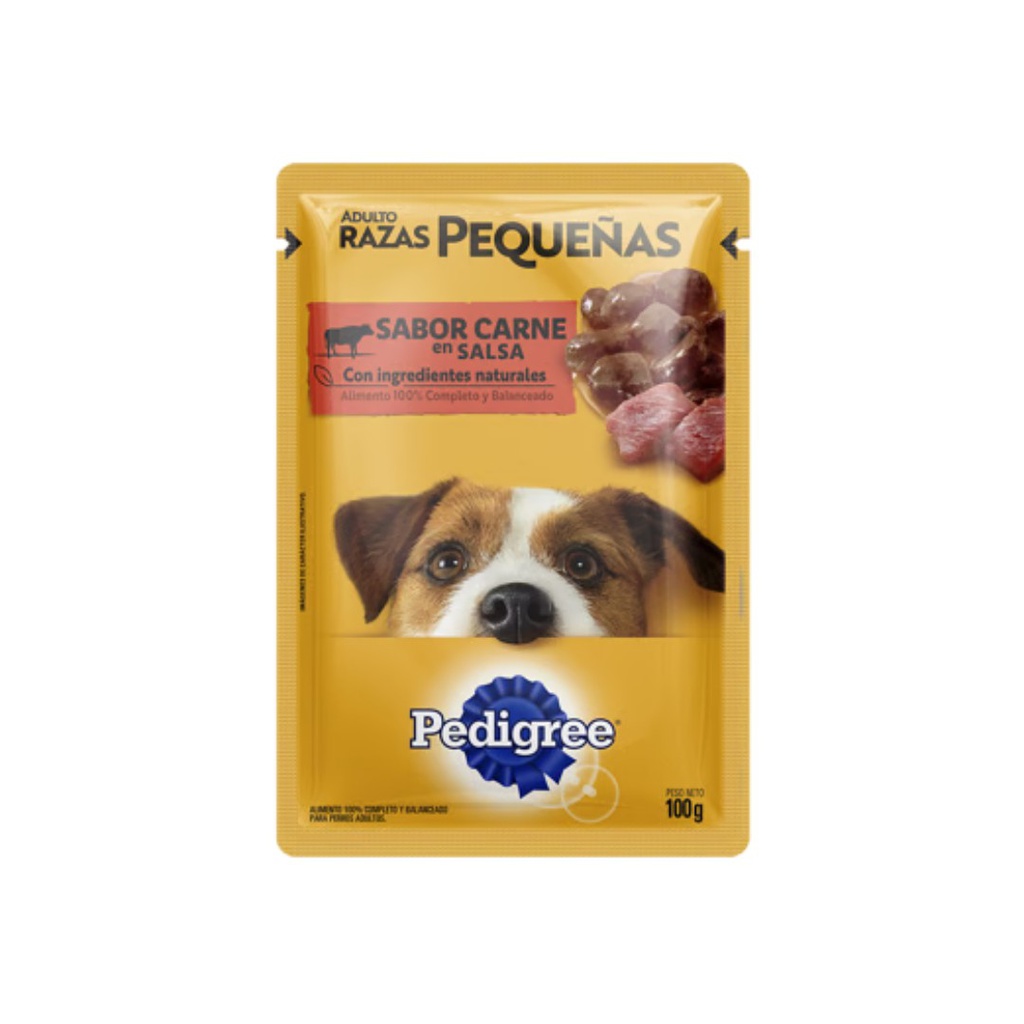 POUCH Pedigree Adulto Razas Pequeñas Carne 2x12x100G