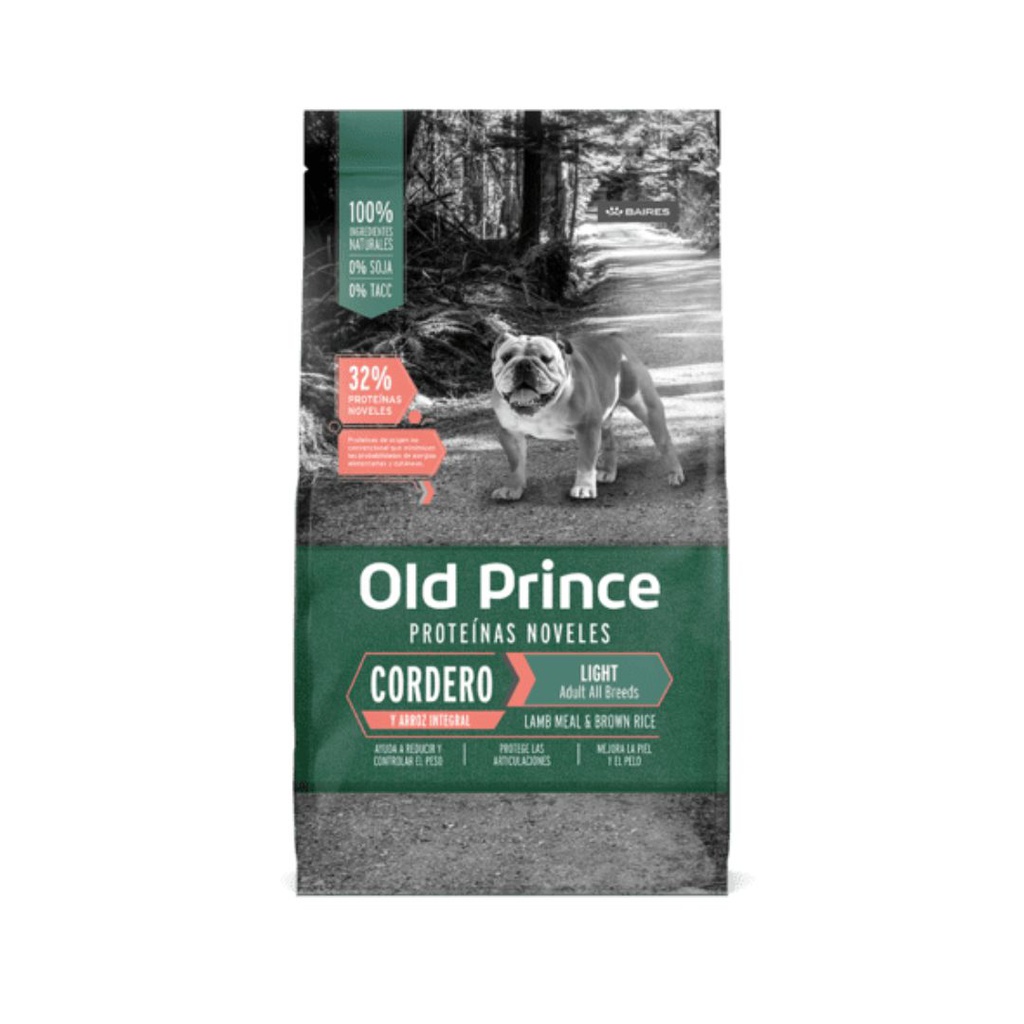 OLD PRINCE NOVEL CORDERO Y ARROZ ADULTOS LIGHT x 15 kg