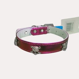 [120AJ8] COLLAR CUERINA C/APLIQUES CALAVERA (R)