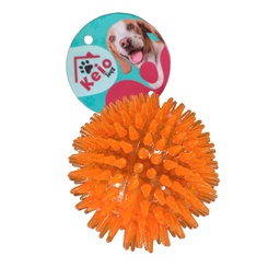 [MC079] PELOTA DE GOMA CON PUNTAS Y CHIFLE 80MM (R)