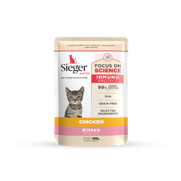 [25-04-07-03] POUCH Sieger Katze Kitten WET Pollo x 100 gr