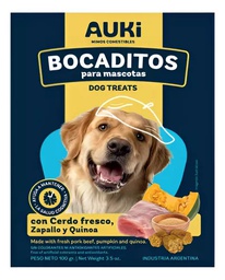 [AUKICRD] AUKI BOCADITOS X 100 GRS CERDO, ZAPALLO Y QUINOA