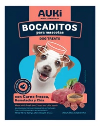 [AUKICRN] AUKI BOCADITOS X 100 GRS CARNE, REMOLACHA Y CHIA